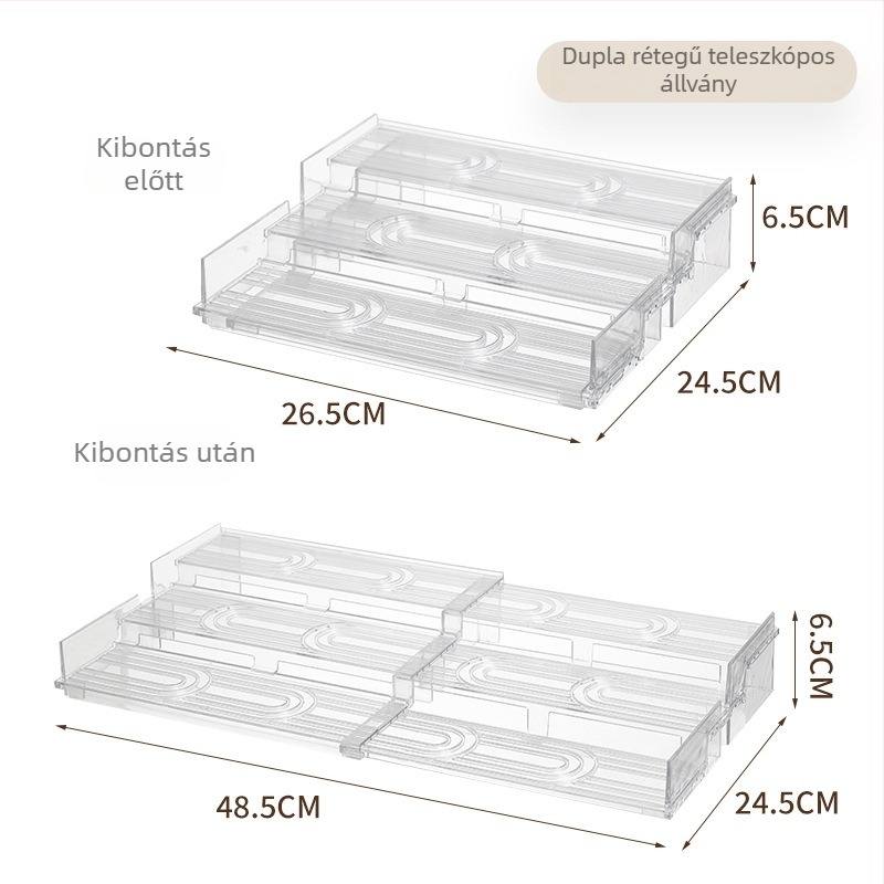Konyhai akril létra fűszerek és parfümök tárolója, kozmetikai szervező az asztalon, teleszkópos, könnyed luxus