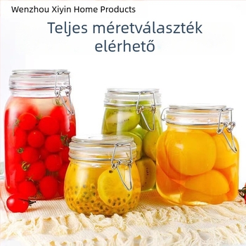 Zárható üveges tárolóedény élelmiszerekhez