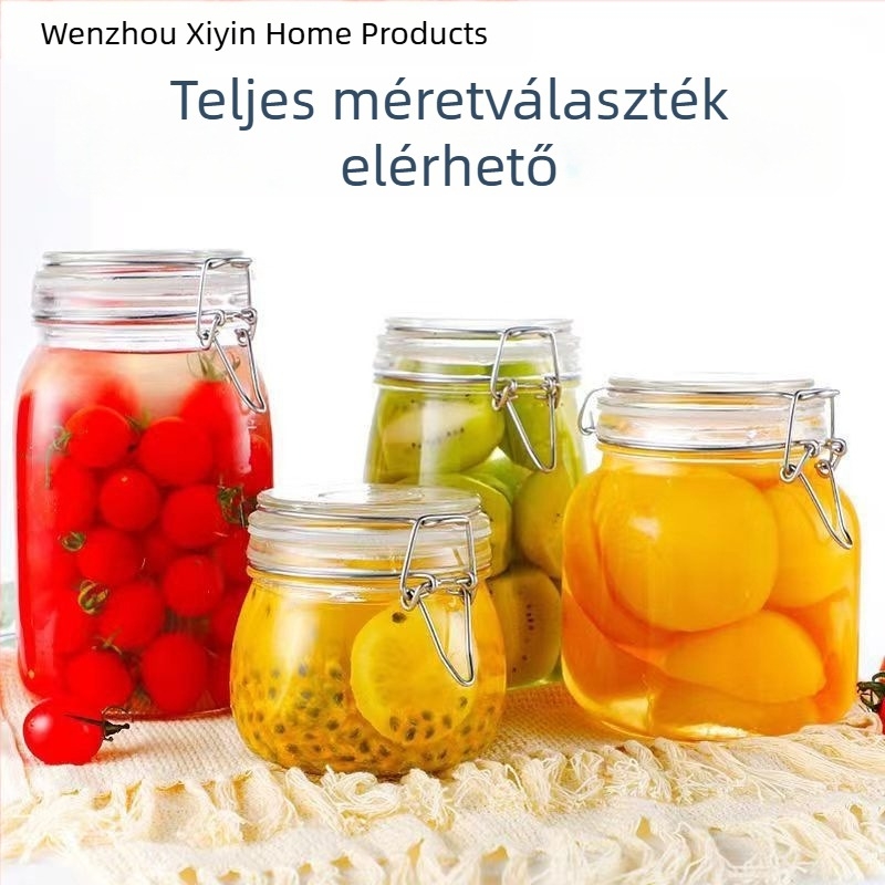 Zárható üveges tárolóedény élelmiszerekhez