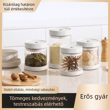 Intelligens vákuumos üveg tároló, automatikus levegő kiengedésével és frissesség megőrzésével, széles nyílású