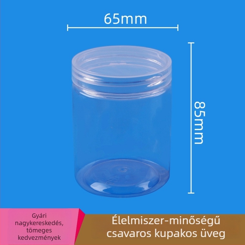 240 ml élelmiszer-minőségű műanyag doboz dióhoz, teához és nassolnivalókhoz – 65×85 mm, zárható tartály alumínium vagy műanyag tetővel