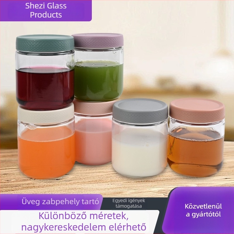 Üveges zabpehely tároló – zárható üveg a konyhában gabonák és nassolnivalók számára