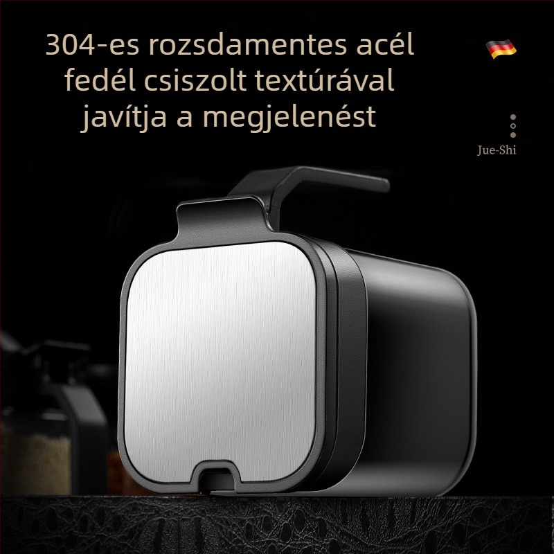 304 üveg fűszertartó készlet fogantyúval, só- és fűszertartók, kanállal, légmentesen záródó tároló