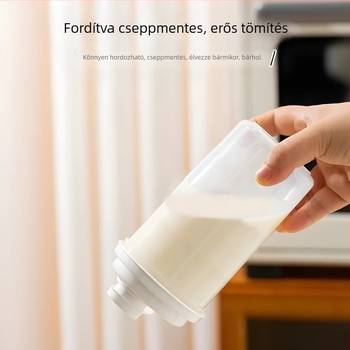 Zárható tárolóedény mérőskálával, háztartási adagolós üveg, mosópor és fehér cukor tárolóedény