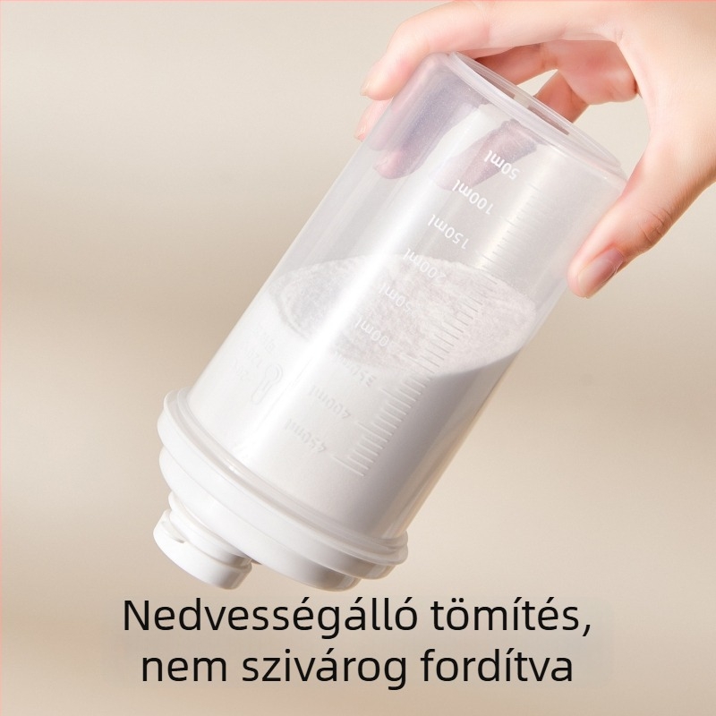 Zárható tárolóedény mérőskálával, háztartási adagolós üveg, mosópor és fehér cukor tárolóedény