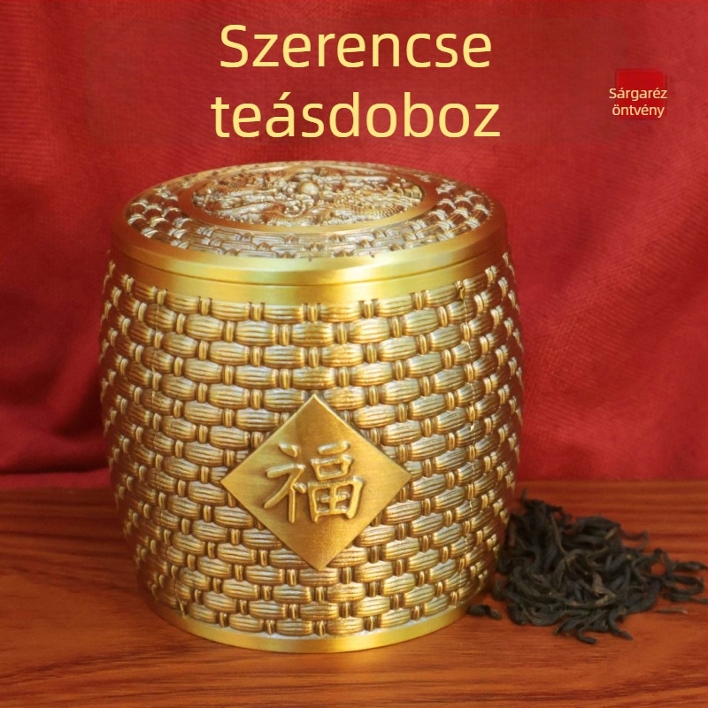 Bronz teásdoboz kettős sárkánnyal és fedővel, prémium otthoni tároló és dekoráció