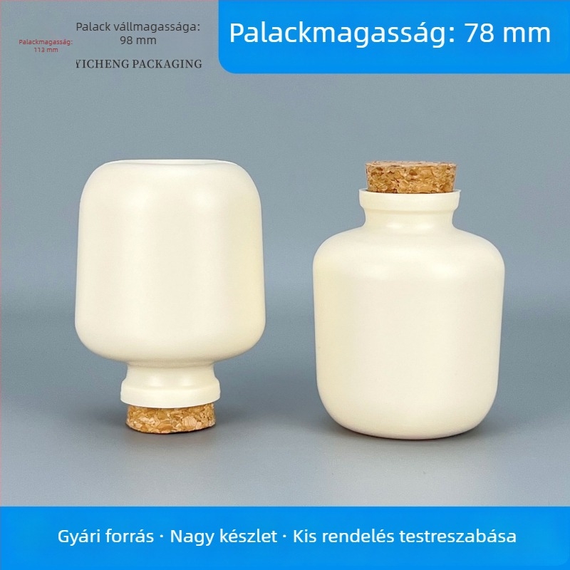 30 g kávébab tárolóüveg, 150 ml, parafadugós zárófedél, HDPE műanyag üveg