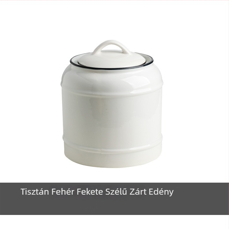 Kerámiából készült tároló edény fedővel – cukorra, teára és fűszerekhez, nagy nordic stílusban