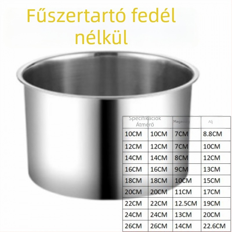 Rozsdamentes acélból készült zárt fűszertartó fedővel, kör alakú konyhai sótartó