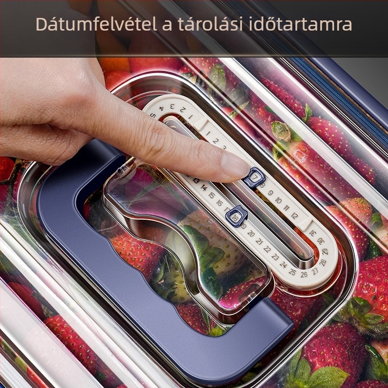 304 rozsdamentes acélból készült nagy kapacitású ételtároló doboz, hordozható fogantyúval, tízórai doboz, zárt fedél
