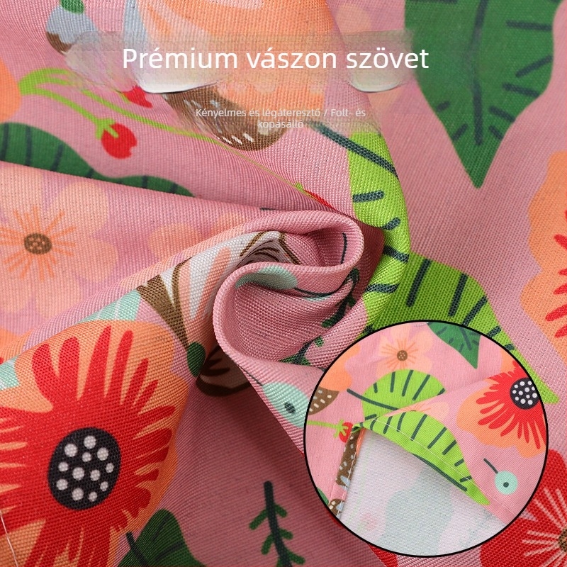 Új stílusú, lélegző konyhai kötény vászonból, derékszíjjal, kopásálló, olajálló, nyugati stílusú munkaruha