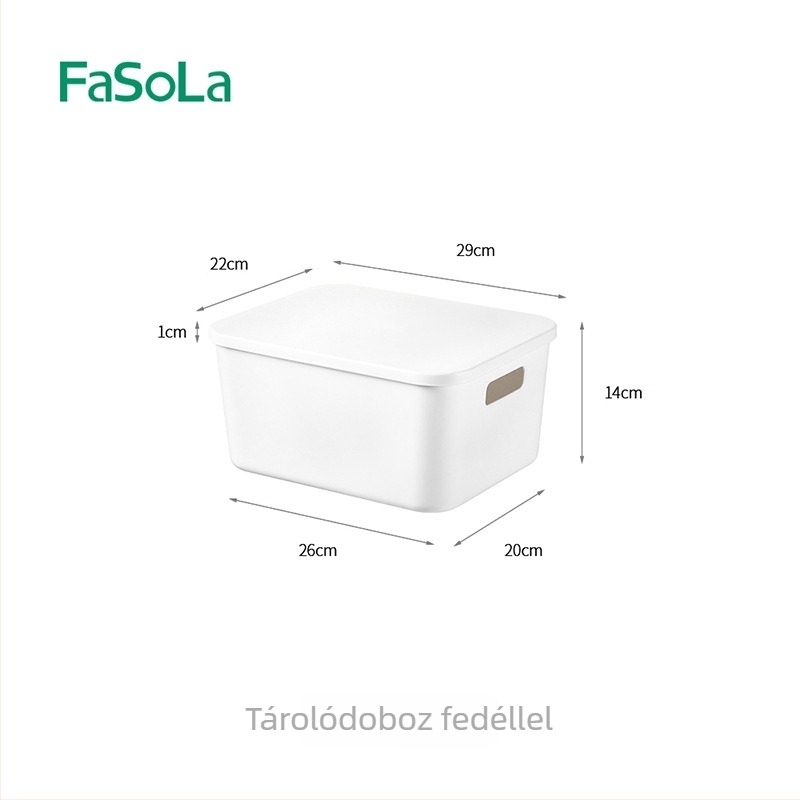 FaSoLa asztali tároló doboz fedéllel, téglalap alakú rendező a konyhának és a nappalinak
