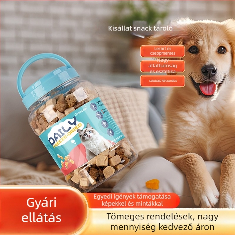 Élelmiszer-minőségű PET műanyag edény diófélék és snackek számára, vastag falú, nagy kapacitású, átlátszó, zárható fedéllel