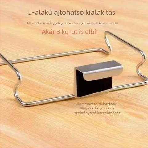Rozsdamentes acél szemeteszsák tartó, konyhai tároló, felakasztható a szekrény ajtaja mögött