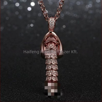Férfi réz nyaklánc geometrikus kereszt motívummal és rhinestone medállal, hímvessző motívummal Halloween ékszer