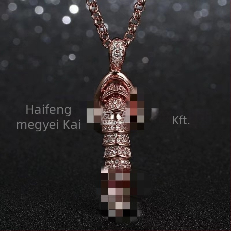 Férfi réz nyaklánc geometrikus kereszt motívummal és rhinestone medállal, hímvessző motívummal Halloween ékszer