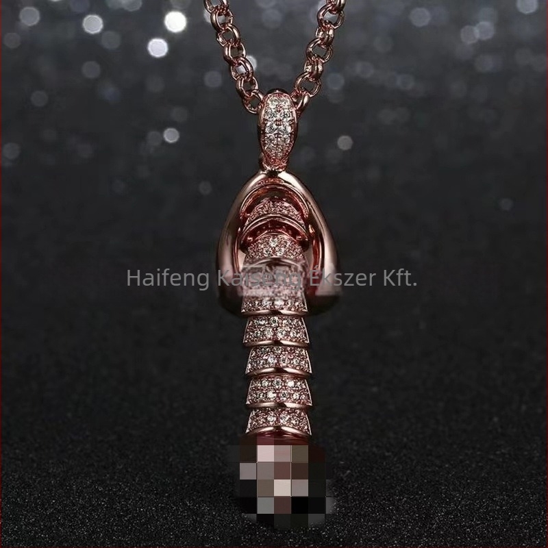 Férfi réz nyaklánc geometrikus kereszt motívummal és rhinestone medállal, hímvessző motívummal Halloween ékszer