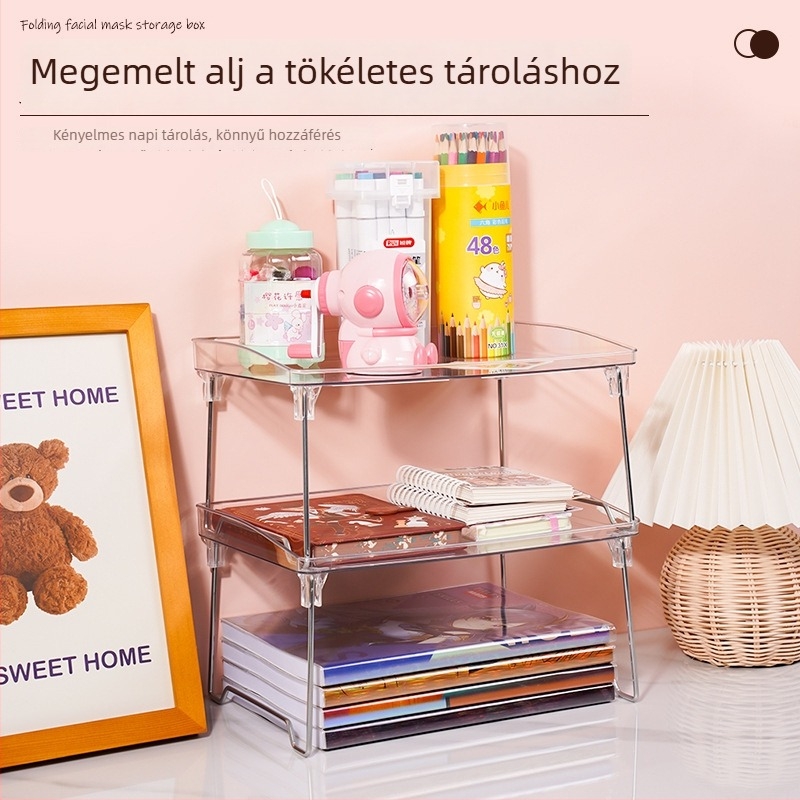 Átlátszó akril tároló konyhai fűszerekhez és asztali használatra, összecsukható