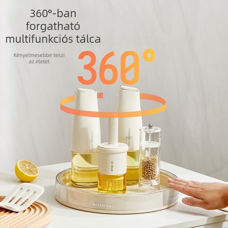 360°-os forgó fűszertartó konyhába, többfunkciós tál szósz és ecet számára, asztali rendező