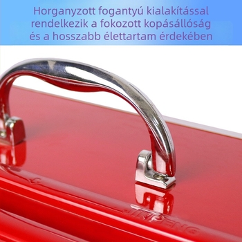 Alumíniumötvözetből készült szavazódoboz fogantyúval, hordozható, padlóálló, zárható, piros postafiók.