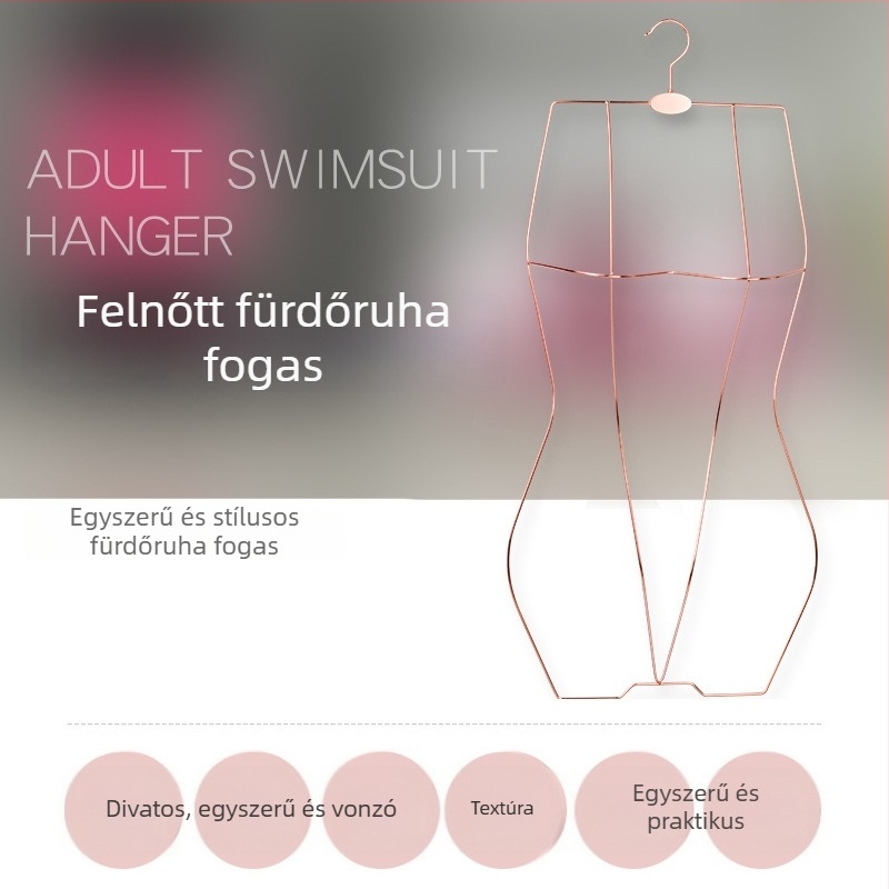 Csúszásmentes fürdőruha- és fehérnemű akasztó, vastag vasból készített bikinihez és fürdőruhához