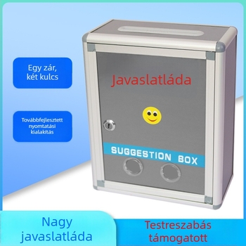 Nagy, zárható, többfunkciós doboz leveleknek, javaslatoknak, jelentéseknek, szavazásoknak és adományoknak (A4 szavazó doboz)