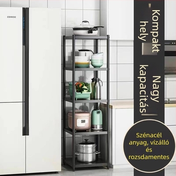 Hatszintes, négyzet alakú álló konyhai tároló edények és fűszerek számára, állítható