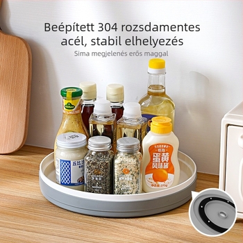 Forgó asztali konyhai szervező – többfunkciós tároló fűszerekhez és eszközökhöz