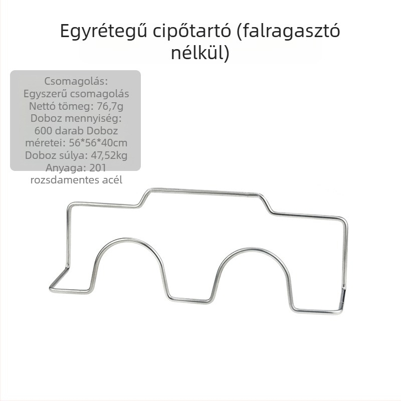 Rozsdamentes acélból készült falra szerelhető cipősszekrény kampókkal - fúrás nélkül, fürdőszoba és konyha