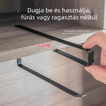 Konyhai papírtörlő tartó, felakasztható az szekrény alatt, falra szerelt tároló fóliához és kendőkhöz