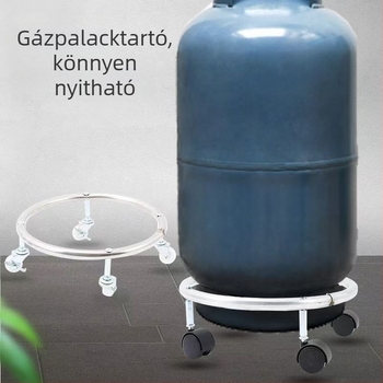 Konyhai gáztartó hordozható állvány vastított alap és görgős tálcával