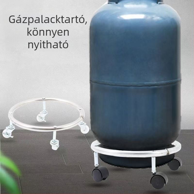 Konyhai gáztartó hordozható állvány vastított alap és görgős tálcával