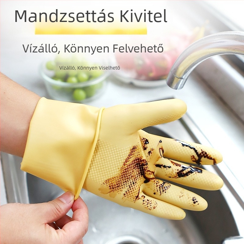 Cow Brand konyhai mosogatáshoz használt latex kesztyűk, kopásállóak és tartósak, nőknek