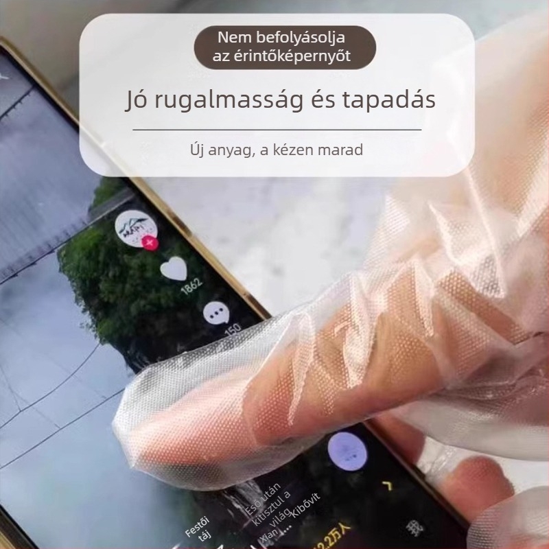 Egyszer használatos kesztyűk otthoni és konyhai használatra, hosszú mandzsettás, vízálló