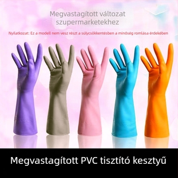 PVC mosogatós kesztyűk, vízállóak, extra vastagok, konyhai feladatokhoz