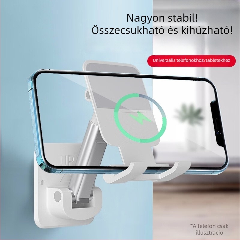 Összecsukható falra szerelhető telefontartó, teleszkópos, rezgésálló, konyha és fürdőszoba számára