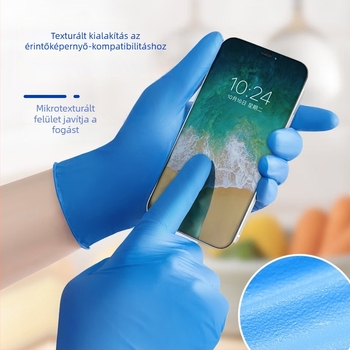 Semoshi nitril egyszer használatos kesztyűk, sötétkék, 5G vastagságú, tudományos kutatásokhoz, élelmiszer-minőségű, konyha és háztartási tisztításhoz