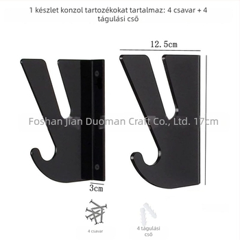 Két szintű akril falra szerelhető gördeszka kiállító állvány, hosszú deszkák tárolására, modern minimalist stílus