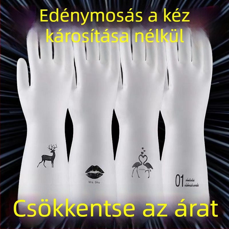 Mosogatós kesztyűk, hosszúak és vastagok, vízálló és kopásálló, PVC alapú gumiból