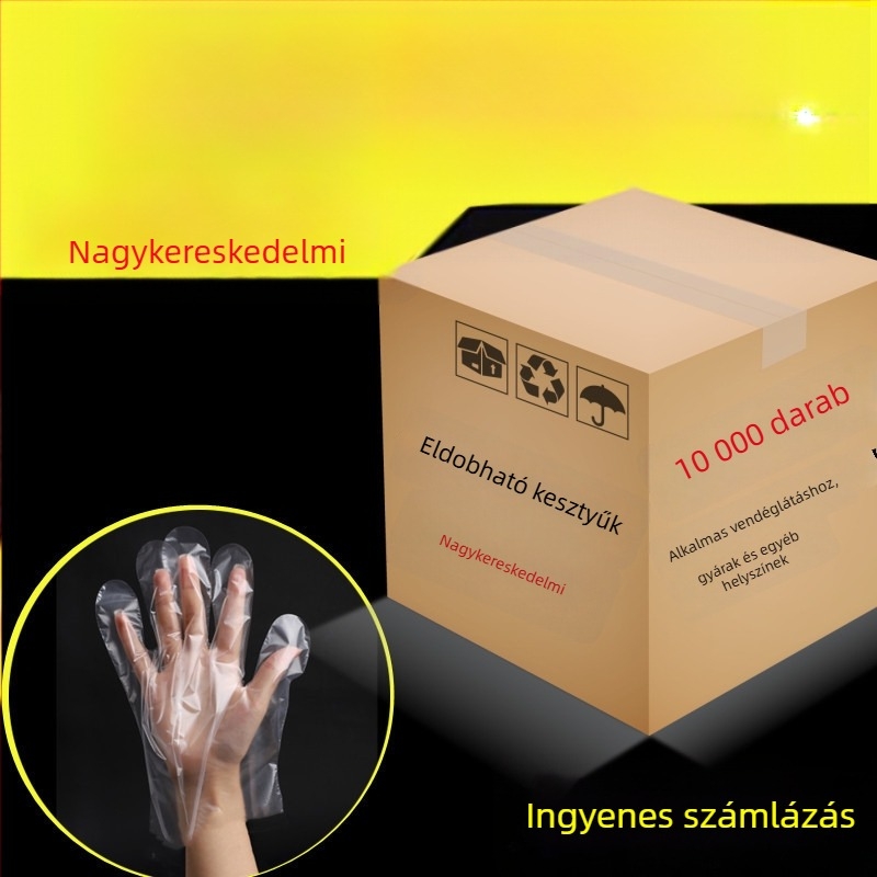 Egyszer használatos élelmiszer-minőségű kesztyűk konyhához, mosogatáshoz, főzéshez, cateringhez és sütéshez, vastagabb TPE.