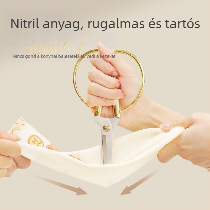 Nitril védőkesztyűk konyhára, vízállóak és tartósak, 32 cm hosszúak, főzéshez, mosogatáshoz és takarításhoz
