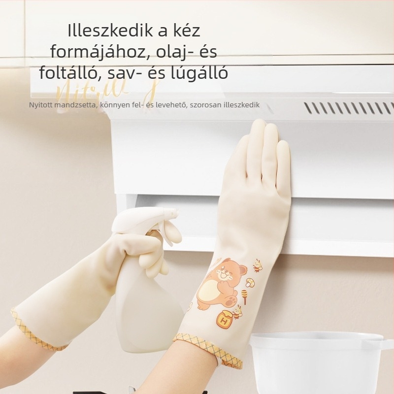 Nitril védőkesztyűk konyhára, vízállóak és tartósak, 32 cm hosszúak, főzéshez, mosogatáshoz és takarításhoz