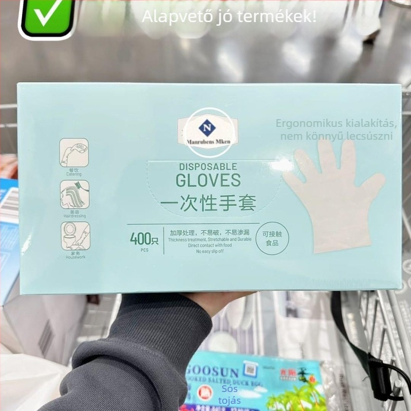 PVC egyszer használatos kesztyűk konyhai, catering és háztartási használatra, vízálló, élelmiszer-biztonsági minőség, megvastagított