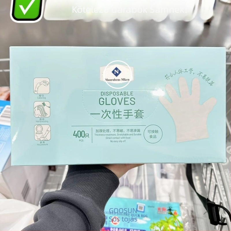 PVC egyszer használatos kesztyűk konyhai, catering és háztartási használatra, vízálló, élelmiszer-biztonsági minőség, megvastagított