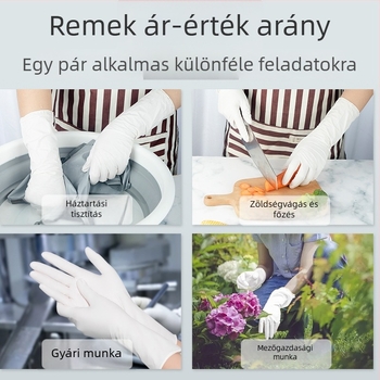 Egyszer használatos nitril kesztyűk mosogatáshoz, élelmiszer-minőség, 12 hüvelykes hosszúságú, vastagított, egyszínű.