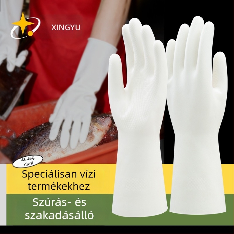 Xingyu nitril kesztyűk mosogatáshoz, vízállóak, olajállóak, csúszásmentesek, szakadás- és perforációállóak, élelmiszerbiztonságos