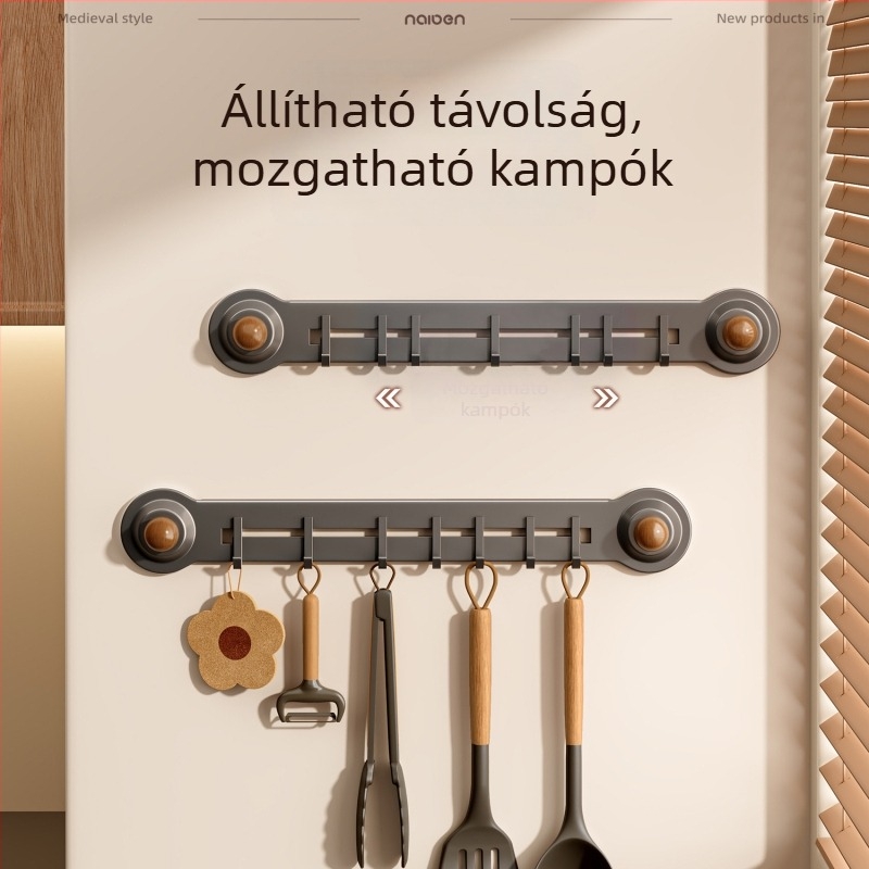 Konyhai falra szerelhető vákuumos tartó spatulákhoz, kanalakhoz és vágódeszkákhoz — fúrás nélkül, helytakarékos, többfunkciós