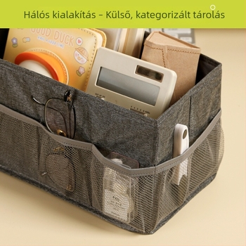 Összecsukható asztali tároló elválasztókkal, többszintű rendező otthonra és kollégiumba
