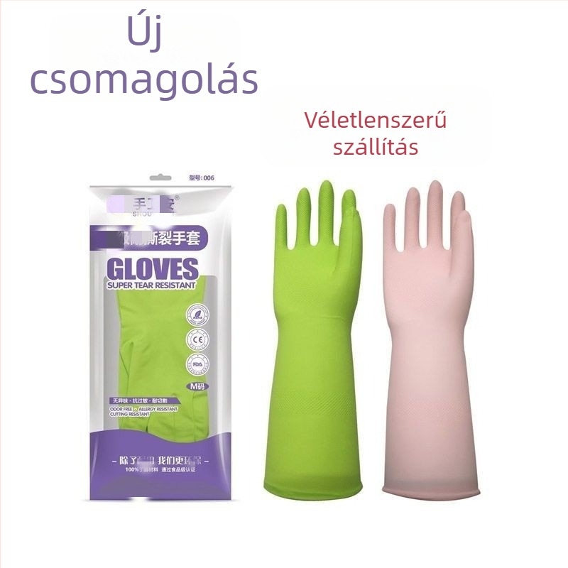 006 Vastagított mosogatógumi kesztyűk, szakadásálló nitrilgumiból, konyhai és háztartási használatra