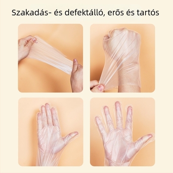 Egyszer használatos TPE kesztyűk, vastagított, élelmiszer-minőségű, cateringhez, olajálló, dobozos kiszerelésben, általános háztartási kesztyűk